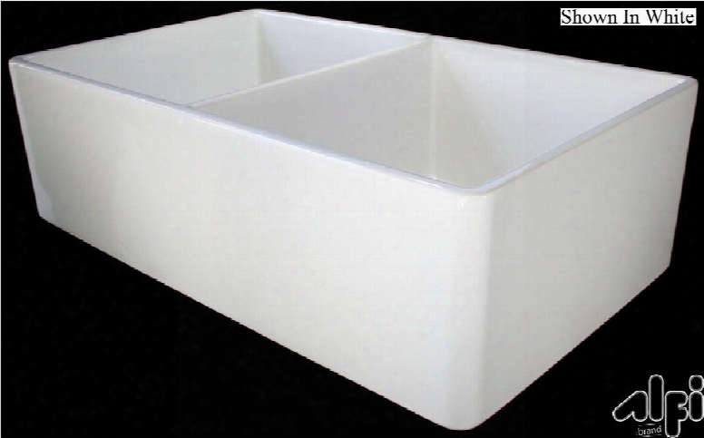 Ab538-b Alfi Brand Ab538-b Biscuit 32" Smooth Apron Double Bowl Fireclay Farmhouse Ktichen