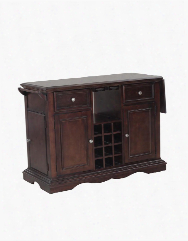 Alton Collection 14d8073c 51" Kitchen Island With 12 Wine Bottle Rack Glass Holders Two Drawers And Towel Rack In