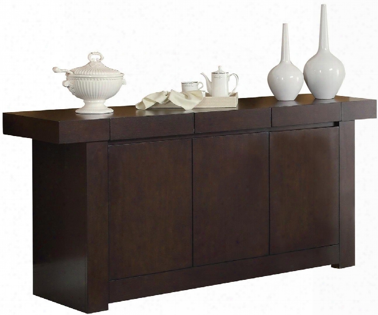 Dabny Collection 103105 67.5" Server With 3 Doors Ash Solids And Hardwood Materials In Cappuccino