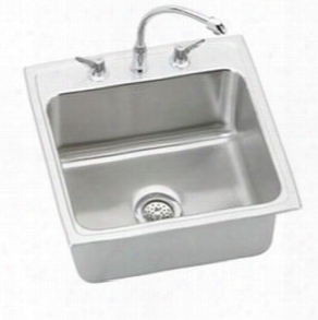 Dlh222210c Gourmet Lustertone Stainless Steel 22" Single Basin Top Mount Kitchen Sink Package With 10-1/8" Bowl Depth: Stainless