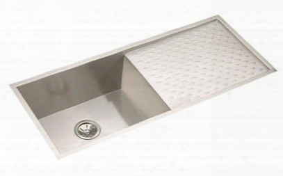 Efu411510dbdbg Avado Stainless Steel 43-1/2" X 18-1/4" Undermount Single Basin Kitchen Sink With 10" Depth 20" X 15 3/4" Work Area Bottom Grid And Drain: