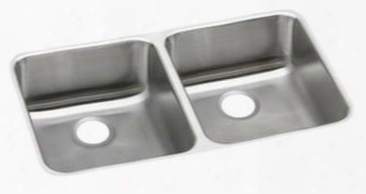 Eluhd361855 Lustertone Stainless Steel 35-3/4" X 18-1/2' Undermount Double Basin Kitchen Sink 5-3/8" Depth: Stainless