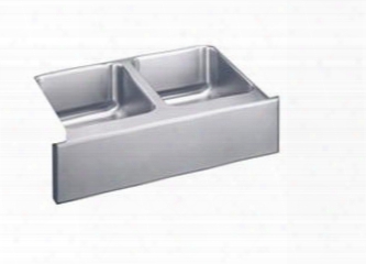 Eluhf3320 Gourmet Lustertone Stainless Steel 33" X 20-1/2" Double Basin Kitchen Sink With 7-7/8" Depth And Apron: Stainless