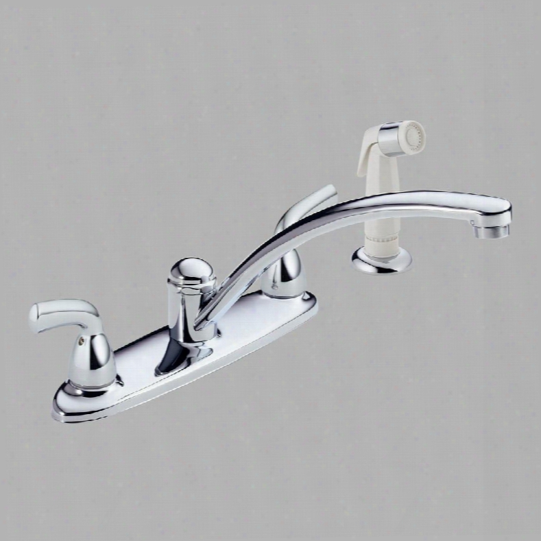 Foundations B2410lf Delta Foundations: Two Handle Kitchen Faucet With Spray In