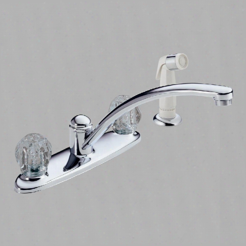 Foundations B2412lf Delta Foundations: Two Handle Kitchen Faucet With Spray In