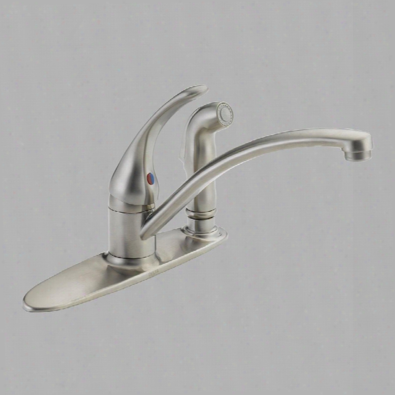 Foundations B3310lf-ss Delta Foun Dations: Single Handle Kitchen Faucet With Integral Sprayer In