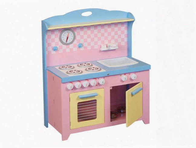 G97272 Hideaway Children's Playtime Kitchen With Sink Dishwasher Stove And Oven With Pull-out Rack. Playset Compacts To 6