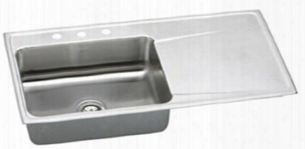 Ilr4322l1 Gourmet Lustertone Stainless Steel 43" X 22" Single Left Basin Top Mount Kitchen Sink With 7-5/8" Depth: Stainless