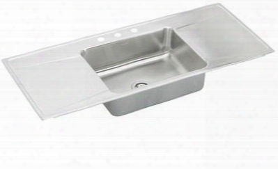 Ilr5422dd1 Gourmet Lustertone Stainless Steel 54" X 22" Single Basin Top Mount Kitchen Sink With 7-5/8" Depth: Stainless