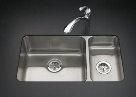 K-3174 Double Basin Stainless Steel Kitchen Sink From The Undertone Series: Stainless