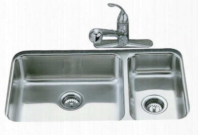 K-3352 Double Basin Stainless Steel Kitchen Sink From The Undertone Series: Stainless