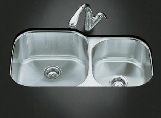 K-3356 Doubling Basin Stainless Steel Kitchen Sink From The Undertone Series: Stainless