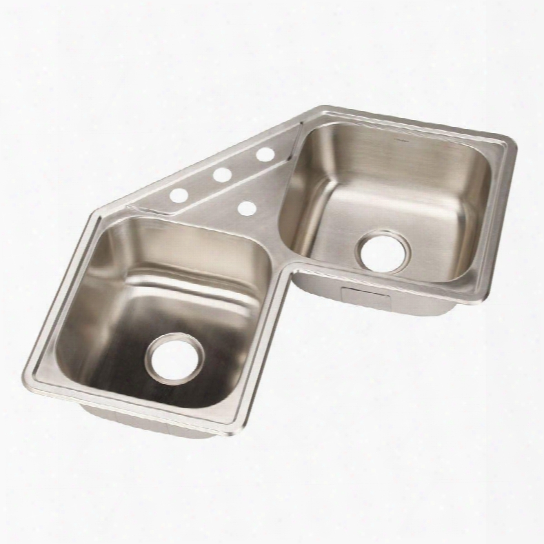 Lcr-3221-1 Legend Series Topmount Stainless Steel 4-hole Corner Bowl Kitchen