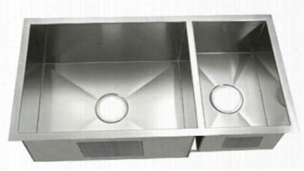 Li-2100 Molino 33 1/2" Double Bowl Undermount Kitchen Sink With Soundproofing System And Mounting Hardware In Stainless