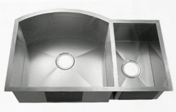 Li-2200-b Tesero 33 1/2" Double Bowl Undermount Kitchen Sink With Soundproofing System And Mounting Hardware In Stainless