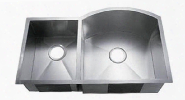 Li-2200-d Murlo 33 1/2" Double Bowl Undermount Kitchen Depress With Soundproofing System And Mounting Hardware In Stainless