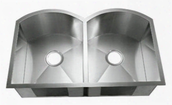 Li-2200-s Plati 33 1/2" Double Bowl Undermount Kitchen Sink With Soundproofing System And Mounting Hardware In Stainless