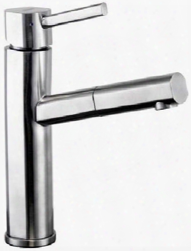 Li-uk-600 Loria Single Lever Pull-out Kitchen Faucet With A Deluxe Stainless Steel Soap Dispenser In A Satin