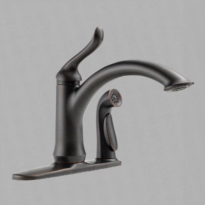 Linden 3353-rb-dst Delta Linden: Single Handle Kitchen Faucet With Integral Spray In Venetian