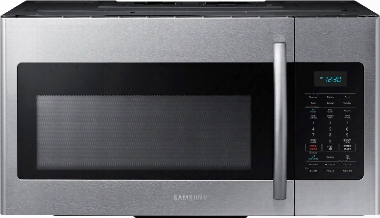 Me17h703shs 1.7 Cu. Ft. Over The Range Microwave With 1000 Watts Of Cooking Power Auto Defrost 10 Power Levels 300 Cfm Ventilation System Sensor Reheat