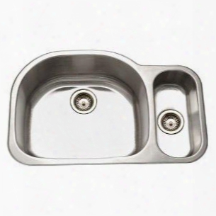 Mg-3209sr-1 Medallion Designer Series Undermount Stainless Steel 70/30 Double Bowl Kitchen Sink Small Bowl