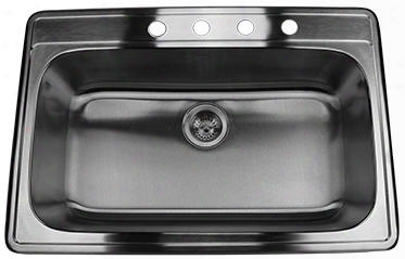 Ns3322-9 33 Inch Large Rectangle Single Bowl Self Rimming Stainless Steel Drop In Kitchen Sink 18