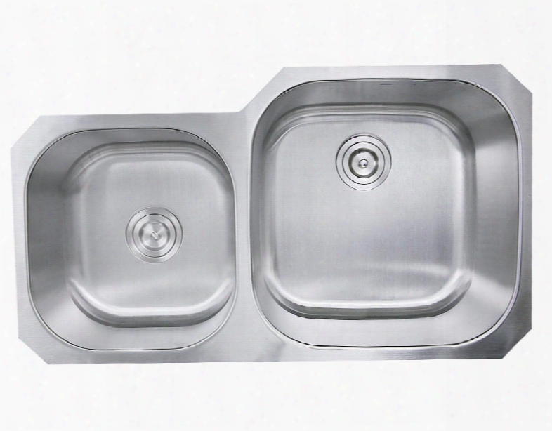 Ns3520-r-16 - 35 Inch Double Bowl Bowl Undermount Stainless Steel Kitchen