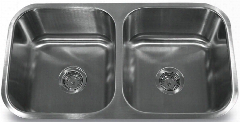 Ns5050 - 32 Inch Double Bowl Equal Undermount Stainless Steel Kitchen Sink 18