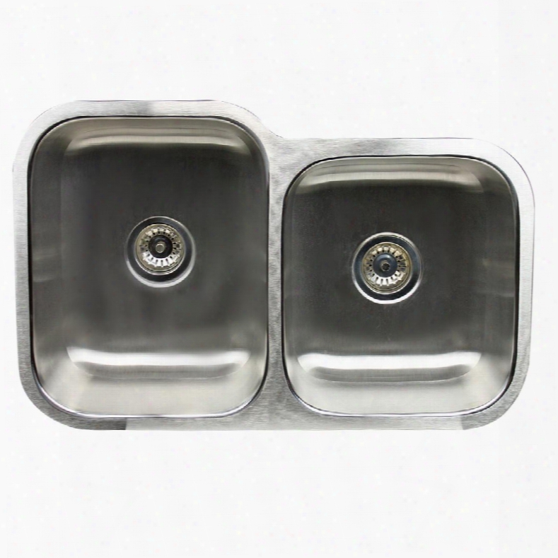 Ns6040-18 - 32 Inch 60/40 Double Bowl Bowl Undermount Stainless Steel Kitchen Sink 18