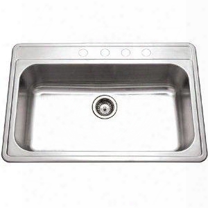 Pgs-3122-4-1 Premiere Gourmet Series Topmount Stainless Steel 4-hole Large Single Bowl Kitchen