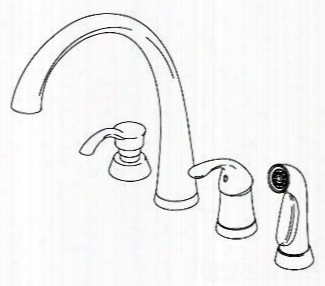 Pilar 4380-sd-dst Delta Pilar: Single Handle Kitchen Faucet With Spray And Soap Dispenser In