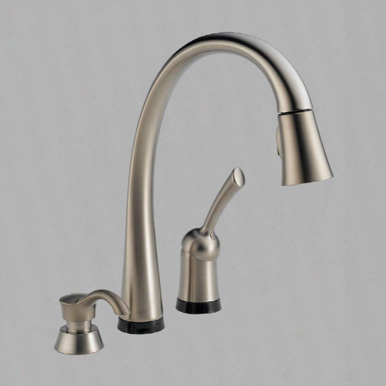 Pilar 980t-sssd-dst Delta Pilar: Single Handle Pull-down Kitchen Faucet With Touch2o Technology And Soap Dispenser In