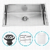 VGR3019CK1 30" Undermount Single Bowl Kitchen Sink in 16-Gauge Stainless Steel with Embossed VIGO Cutting Board Grid and