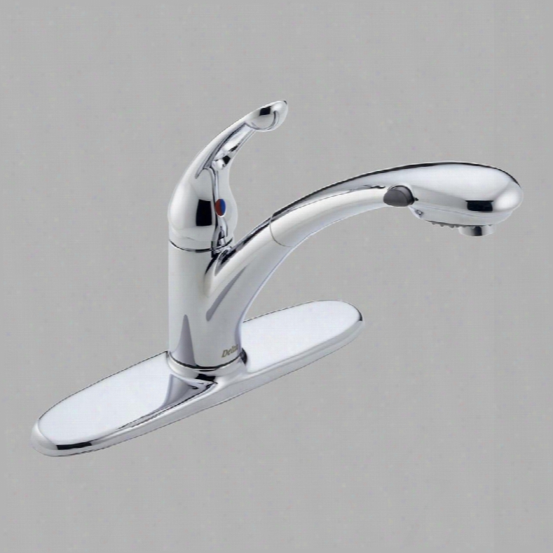 Signature Pull-outs 472-dst Delta Signature: Single Handle Pull-out Kitchen Faucet In