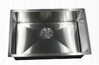 Sr2318 - Pro Series Rectangle Single Bowl Undermount Small Radius Corners Stainless Steel Kitchen