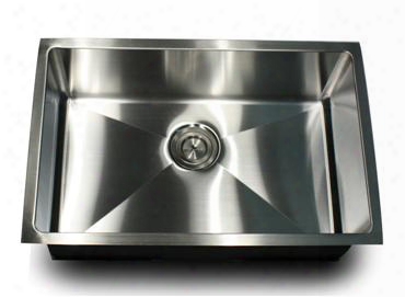 Sr2818 - Pro Series Rectangle Single Bowl Undermount Small Radius Corners Stainless Steel Kitchen Sink 16