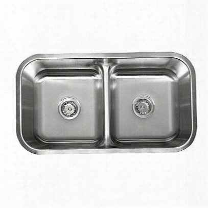 Ss-ld-01 Lenova 32 Inch Undermount 50/50 Double Bowl 18 Gauge Stainless Steel Kitchen Sink