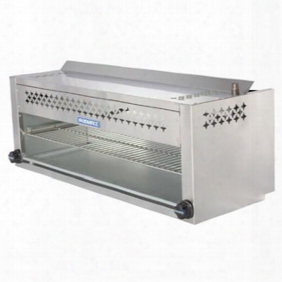 Tacm48 48" Cheesemelter With Stainless Steel Construction Rolling Out Grid Removable Grease Pan Individual Gas Controls 5 Locking Position And Adjustable