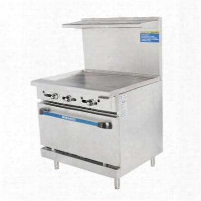 Tar36g 36" Range With Heavy Gauge Welded Frame 36" Thermostat Griddle Stainless Steel Construction 1 Standard Oven Full Siz Crumb Tray And Adjustable Oven