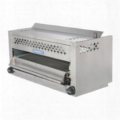 Tasm36 36" Salamander Broiler With Stainless Steel Construction Rolling Out Grid Removable Grease Pan Individual Gas Controls 5 Locking Position And