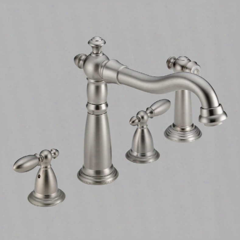 Victorian 2256-ss-dst Delta Victorian: Two Handle Widespread Kitchen Faucet With Spray In
