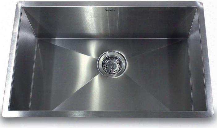 Zr2818-8-16 - 28 Inch Pro Series Large Rectangle Single Bowl Undermount Zero Radius Stainless Steel Kitchen Sink 8 Inch