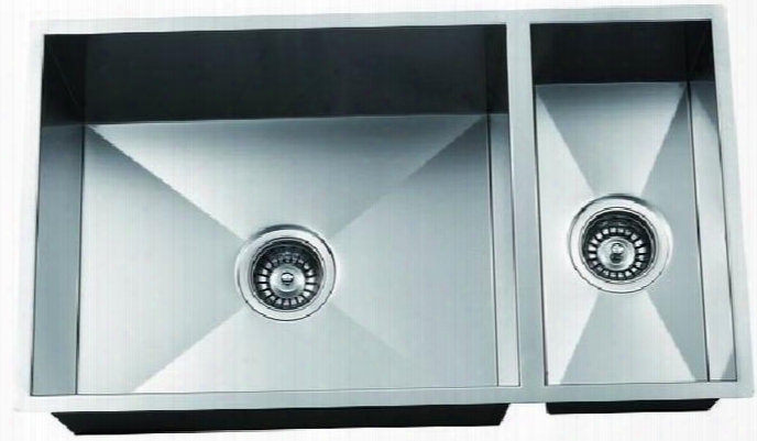 Zs-200 Catania 31 1/4" D Ouble Bowl Undermount Kitchen Sink With Soundproofing System And Mounting Hardware In Sta Inless