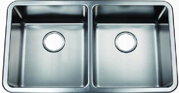 Zsr-100 Fabrizia 31" Double Bowldual Mount Kitchen Sink With Soundproofing System And Mounting Hardware In Stainless
