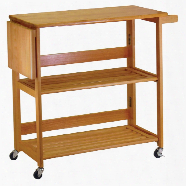 34137 Kitchen Cart Foldable In Light Oak