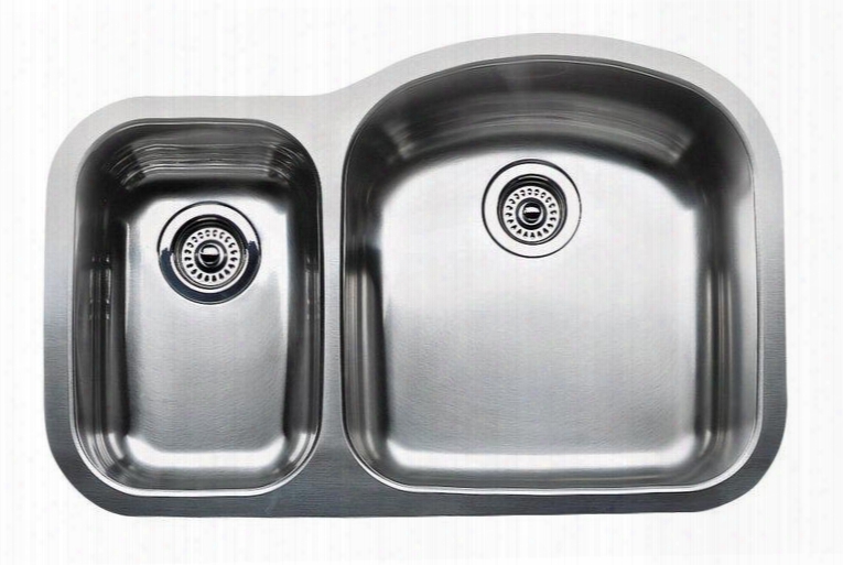 440168 Wave Plus Undermount Stainless Steel 31.5x20.9x8 0 Hole 1-1/2 In. Reverse Bowl Kitchen