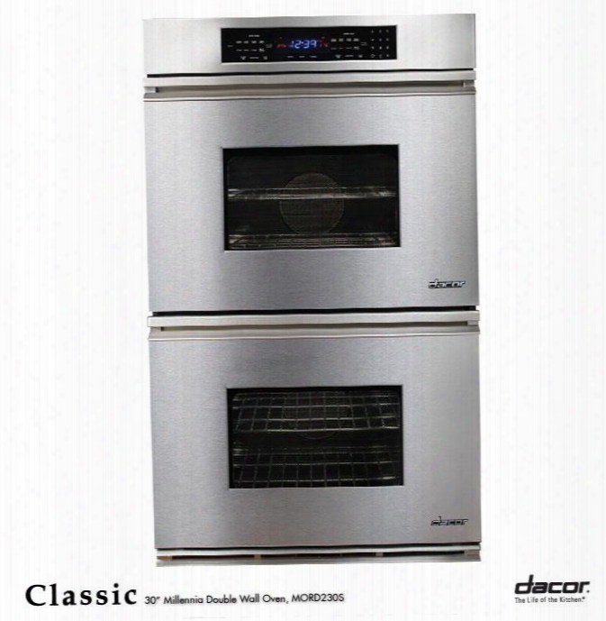 Classic Mors227s 27" Double Electric Wall Oven With 3.4 Cu. Ft. Convection Upper Oven Self-cleaning 6 Cooking Modes Proofing And Electronic Touch Controls: