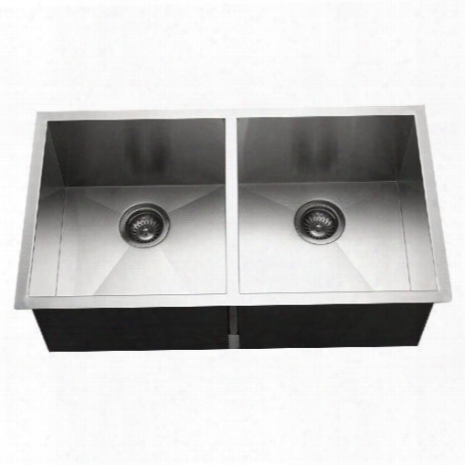 Ctd-3350 Contempo Series Undermount Stainless Steel 50/50 Double Bowl Kitchen