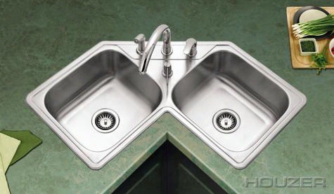 Lcr-3221 Legend 32" Stainless Steel Topmount Corner Bowl Kitchen Sink: Satin