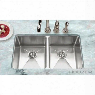 Nod-4200 Nouvelle Series 25mm Radius Undermiunt Stainless Steel 50/50 Double Bowl Kitchen